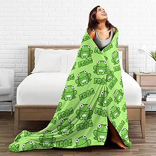 tiehrpr Frog Blanket Flannel Fleece Throw Blanket Kawaii Stuff for Bed Couch Sofa Chair 60"X50"