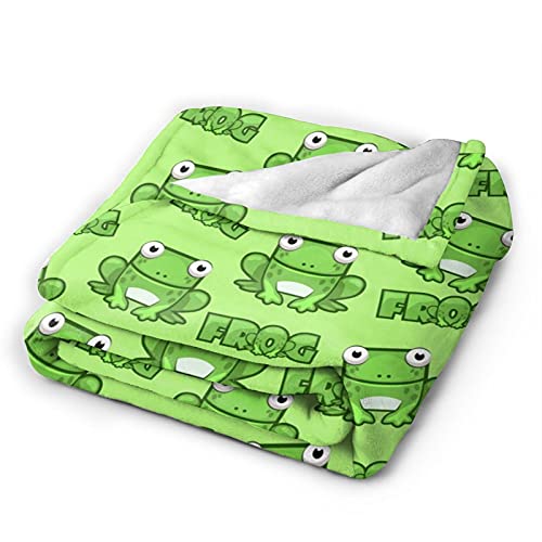 tiehrpr Frog Blanket Flannel Fleece Throw Blanket Kawaii Stuff for Bed Couch Sofa Chair 60"X50"