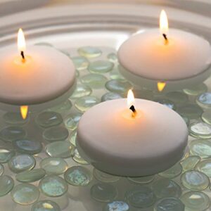 White Floating Candles, 3 Inch – Unscented Candle Discs | Perfect for Weddings, Receptions, Centerpieces, Bathtub Candles | Long Burning | Bulk Set of 24