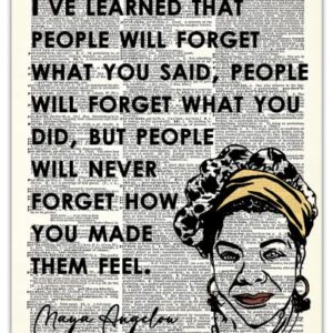 "People Will Forget…" Positive Quote Maya Angelou: Motivational Wall Art Poster, Inspirational Quote Wall Decor Posters for Bedroom & Office Decor for Men, Women & Teen Girl - 8x10 Print Unframed