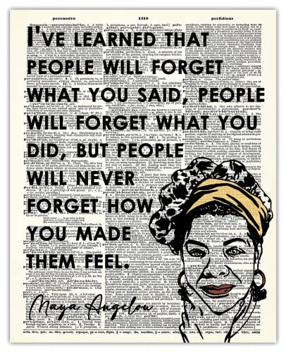 "People Will Forget…" Positive Quote Maya Angelou: Motivational Wall Art Poster, Inspirational Quote Wall Decor Posters for Bedroom & Office Decor for Men, Women & Teen Girl - 8x10 Print Unframed