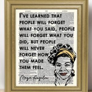 "People Will Forget…" Positive Quote Maya Angelou: Motivational Wall Art Poster, Inspirational Quote Wall Decor Posters for Bedroom & Office Decor for Men, Women & Teen Girl - 8x10 Print Unframed