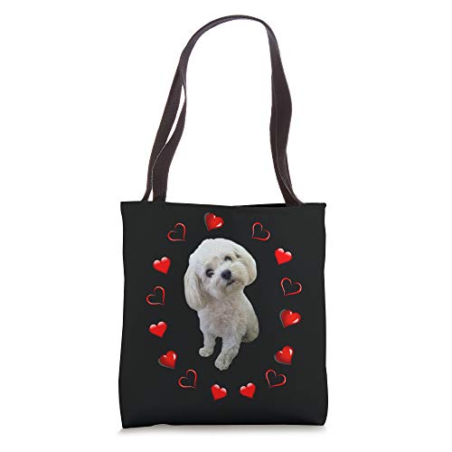 Maltese Dog Lover Puppy Owner Maltipoo Mix Fans Hearts Tote Bag