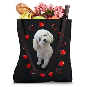 Maltese Dog Lover Puppy Owner Maltipoo Mix Fans Hearts Tote Bag