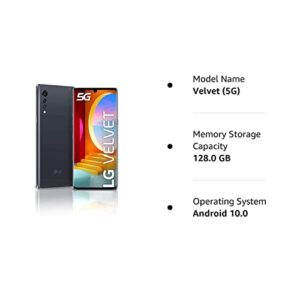 LG Velvet (5G) 128GB (6.8 inch) Display 48MP Triple Camera LM-G900TM GSM Unlocked Phone - Aurora Grey (Renewed)