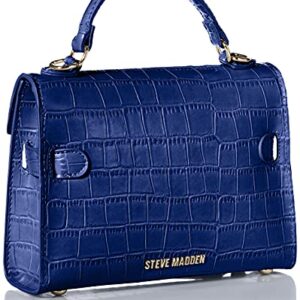 Steve Madden Steve Mdden DIGNIFY Croco Top Handle Bag, Navy