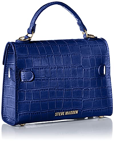 Steve Madden Steve Mdden DIGNIFY Croco Top Handle Bag, Navy