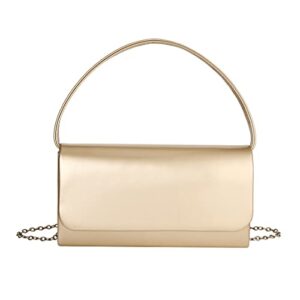 zhanni women glossy patent leather fashion clutch purses evening bag handbag (gold)