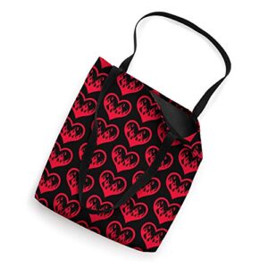 Valentine's Day Flames Heart Gothic Y2K Goth E-Girl Emo Red Tote Bag