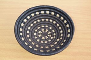 hand woven african basket – small, 8 inches sisal & sweetgrass basket – woven bowl – handmade in rwanda, srb235