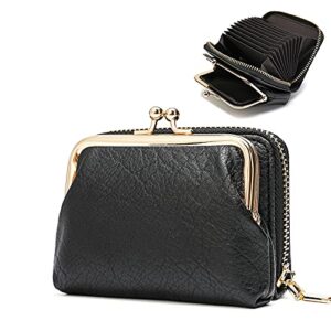 2 in 1 change purse wallet,credit card holder with cion purse for women,cute pouch for gril with blocking case, minimalist design with zipper clasp for bag or drawer organize…