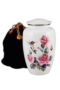 humming bird cremation urns,urn for human ashes, adult urn for funeral, burial, columbarium or home, cremation urns for human ashes adult 200 cubic inches:- with velvet bag
