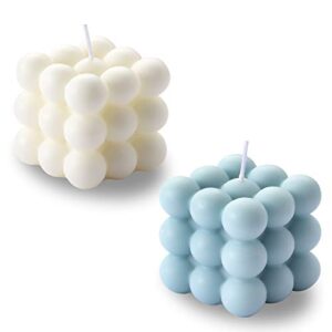 bubble candle – cube soy wax candles, home decor candle, scented candle set 2 pieces, home use and gifting