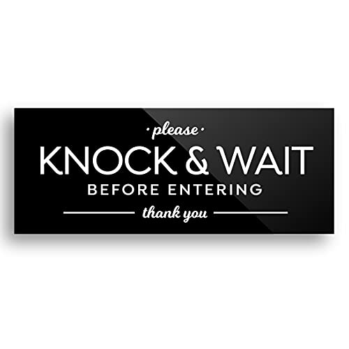 Reilly Originals 2x5 Inch Knock and Wait Before Entering Sign ~ Ready to Stick ~ Premium, Durable