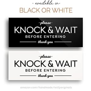 Reilly Originals 2x5 Inch Knock and Wait Before Entering Sign ~ Ready to Stick ~ Premium, Durable