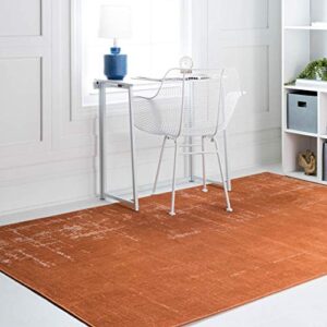 rugs.com valencia collection area rug – 5′ x 8′ orange low rug perfect for bedrooms, dining rooms, living rooms