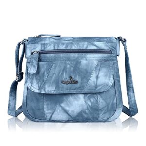 angel kiss crossbody bags for women pu leather shoulder handbag ladies purses and handbag with adjustable strap lake blue