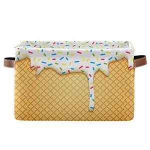 keepreal ice cream cone basket bin large storage basket toy basket canvas storage basket clothes basket decorative basket for home office (15x11x9.5inch)