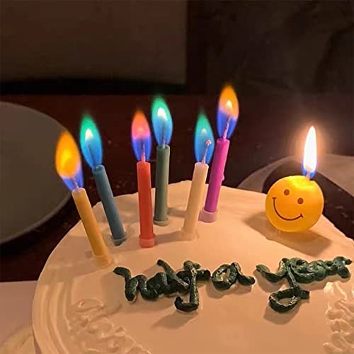 Happy Birthday Cake Candles with Fun Colorful Candle Holders Included; for Birthday Cakes to Make it a Magical Celebration (Colorful, 12)