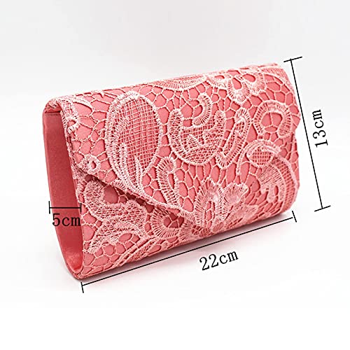 Weilong Clutch Purses for Women Womens Fashion Elegant Floral Lace Envelope Clutch Evening Prom Handbag Purse (Black)