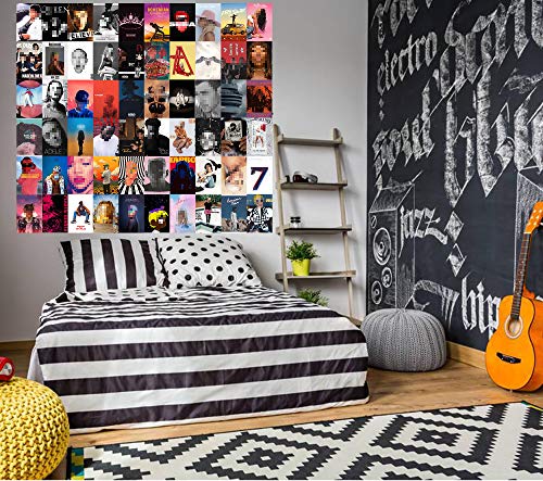 Btaidi 110 Pcs Album Cover Aesthetic Pictures Wall Collage Kit, Album Style Photo Collection Collage Dorm Decor, 70 Album Cover Posters 40 Music Stickers , 4x6 inch Album Cover Poster for Room Bedroom Aesthetic