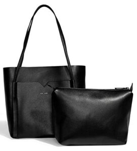pixie mood clara lightweight vegan leather tote -with crossbody bag