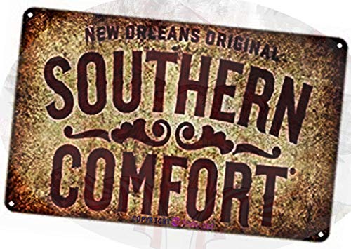 TSOSK Retro Metal tin Sign New Orleans Original Southern Comfort Safety Aluminum Sign,Cave,Bar,Club, Home Wall Art Metal Tin Sign 8x12 inches