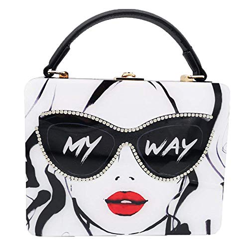 Novlety Designer Acrylic Shoulder Bag for Women Tote Purse and Handbags Box Clutch Crossbody Bag