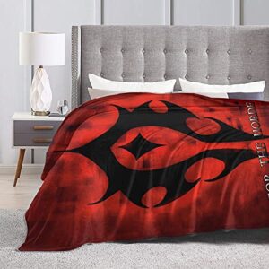 for The Horde World of Warcraft Throw Blanket Soft Micro Microfiber Light Weight Warm Fleece Throw Blanket Three Sizes (Black, 80"x60")