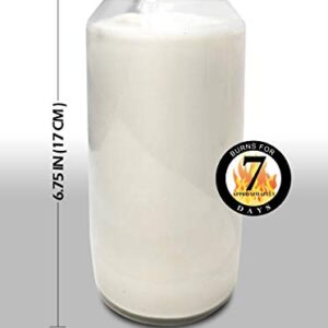 Hyoola 7 Day White Prayer Candle in Glass Jar- 2 Pack - Memory Candle for Religious, Memorial, Vigil and Emergency - 100% Vegetable Oil Wax