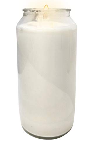 Hyoola 7 Day White Prayer Candle in Glass Jar- 2 Pack - Memory Candle for Religious, Memorial, Vigil and Emergency - 100% Vegetable Oil Wax