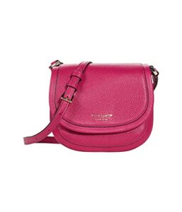 kate spade new york roulette pebbled leather small saddle bag anemone pink one size