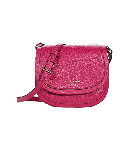 Kate Spade New York Roulette Pebbled Leather Small Saddle Bag Anemone Pink One Size