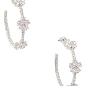 Kate Spade Gleaming Gardenia Flower Hoops in Silver