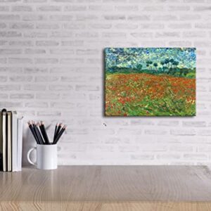 Wieco Art Poppy Field June 1890 Canvas Print of Vincent Van Gogh Wall Art Paintings Reproduction Field Pictures Artwork for Wall Decor and Home Decorations