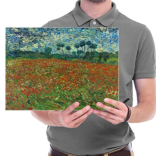 Wieco Art Poppy Field June 1890 Canvas Print of Vincent Van Gogh Wall Art Paintings Reproduction Field Pictures Artwork for Wall Decor and Home Decorations