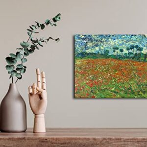 Wieco Art Poppy Field June 1890 Canvas Print of Vincent Van Gogh Wall Art Paintings Reproduction Field Pictures Artwork for Wall Decor and Home Decorations