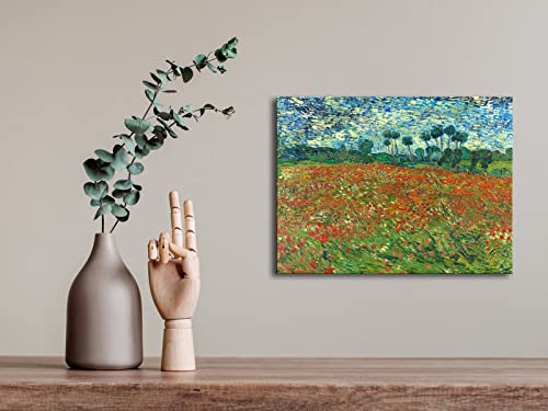 Wieco Art Poppy Field June 1890 Canvas Print of Vincent Van Gogh Wall Art Paintings Reproduction Field Pictures Artwork for Wall Decor and Home Decorations