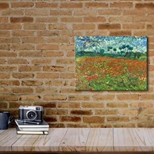 Wieco Art Poppy Field June 1890 Canvas Print of Vincent Van Gogh Wall Art Paintings Reproduction Field Pictures Artwork for Wall Decor and Home Decorations