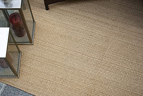 Chardin home – Oceanside Rug – 100% Recycled Polyester Indoor/Outdoor 5x7 feet Area Rug. Color: Golden Brown/Beige.