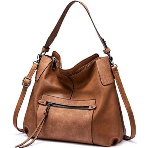 realer hobo bag women purse handbag large crossbody bag womens shoulder bag (brown)