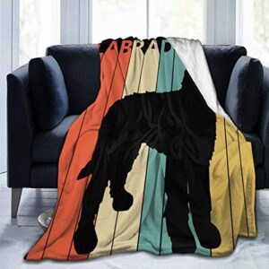 Vintage 1970s Labradoodle Dog Throw Blanket Ultra-Soft Micro Fleece Blanket Movies Blanket for Bed Couch Living Room 60"x50"