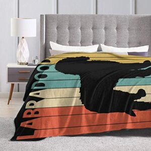 Vintage 1970s Labradoodle Dog Throw Blanket Ultra-Soft Micro Fleece Blanket Movies Blanket for Bed Couch Living Room 60"x50"