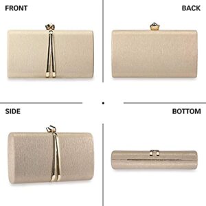 Pinprin Women’s Evening Clutch Bag Elegant Cocktail Bridal Handbag Wedding Party Purse (Gold)