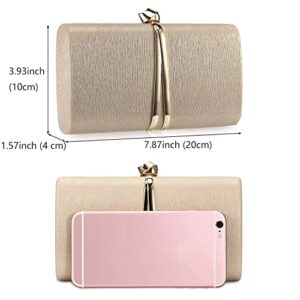 Pinprin Women’s Evening Clutch Bag Elegant Cocktail Bridal Handbag Wedding Party Purse (Gold)