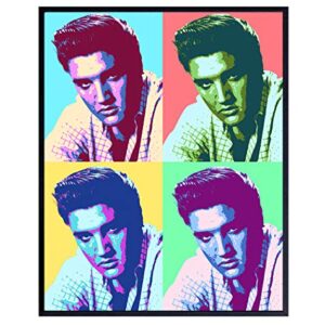 Elvis Poster - 8x10 Andy Warhol Pop Art Modern Wall Decor - Decoration for Bedroom, Living Room, Office - Cool Gift for Country Music, Nashville, Graceland Fans - UNFRAMED Print