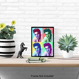 Elvis Poster - 8x10 Andy Warhol Pop Art Modern Wall Decor - Decoration for Bedroom, Living Room, Office - Cool Gift for Country Music, Nashville, Graceland Fans - UNFRAMED Print