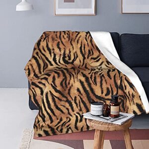 animal skin tiger print soft throw blanket super soft cozy fleece plush reversible blanket size for couch bed sofa travelling camping for baby adults couch sofa (50×40 inches)