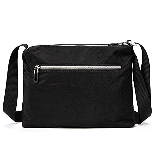 ETidy Crossbody Bag For Women Waterproof Lightweight Casual Shoulder Handbag Purse Bookbag (Black)