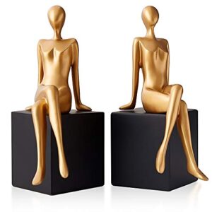 modern girl statues decorative bookend set. add modern touch to any shelf or table with these unique art of confident girl statues. use them as bookends or décor to your home and office modern vibe!